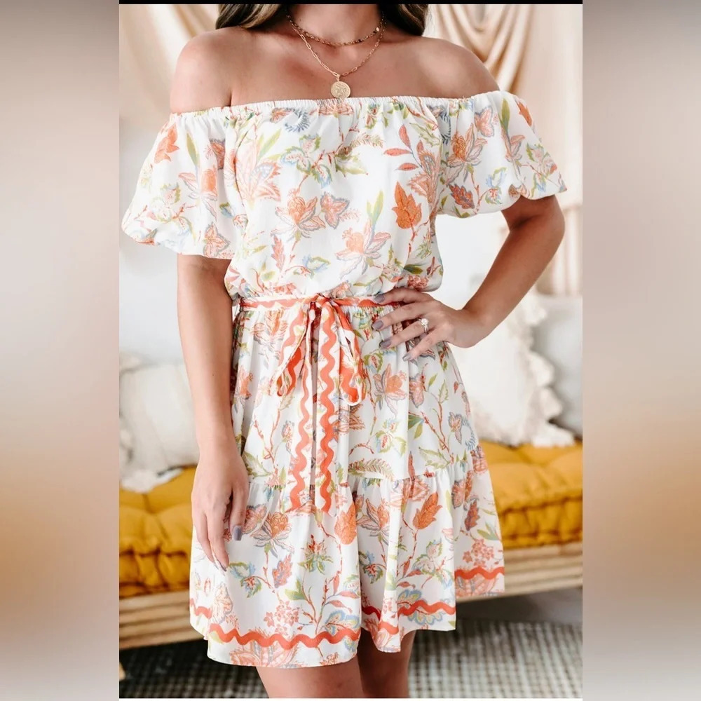 Floral Off The Shoulder Dress